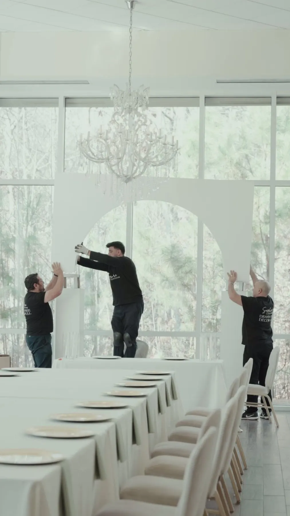 Sapphire Sky team setting up a reception